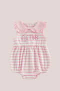 Embroidered pink stripe