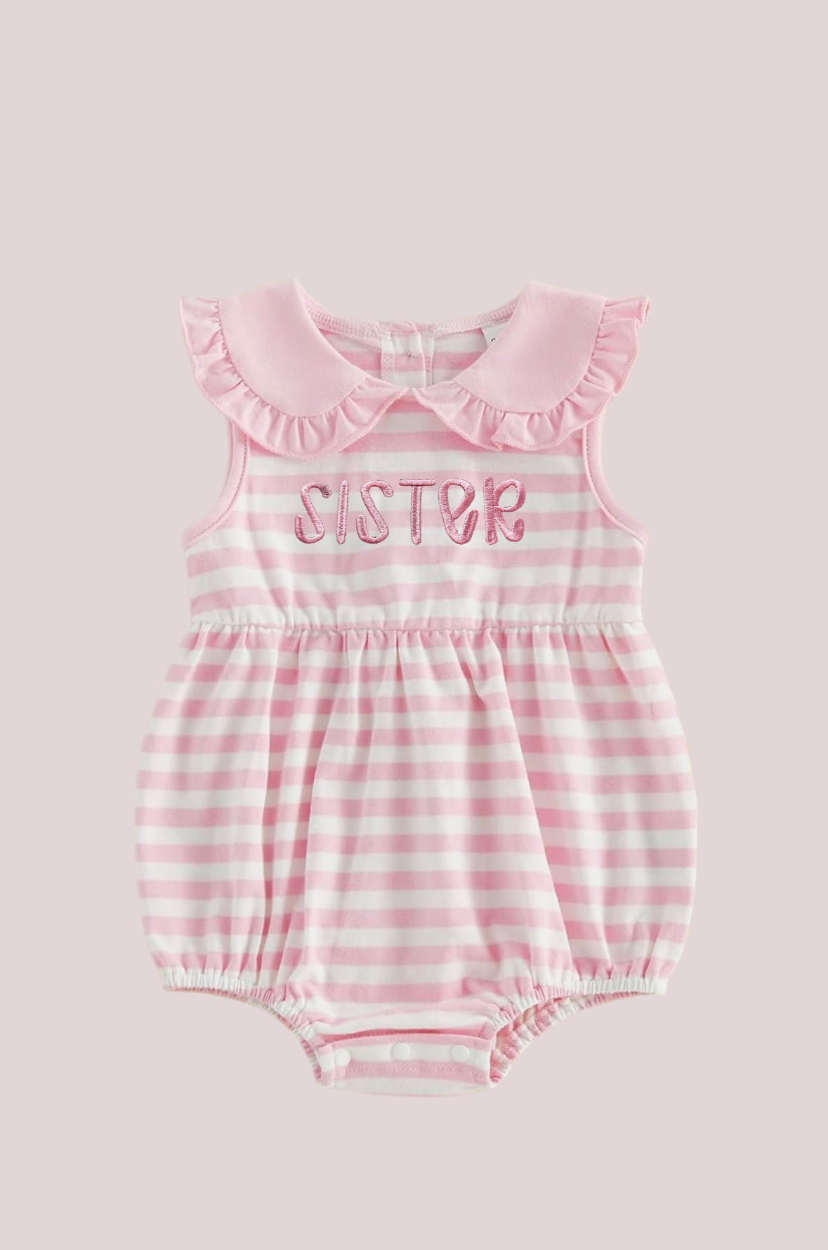 Embroidered pink stripe