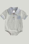 Embroidered grey stripe