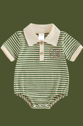 Embroidered green stripe