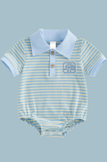 Embroidered blue stripe
